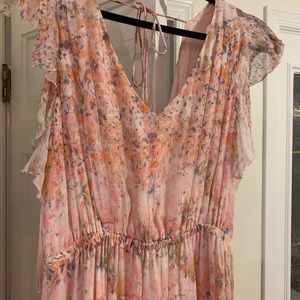 Pink floral cocktail dress